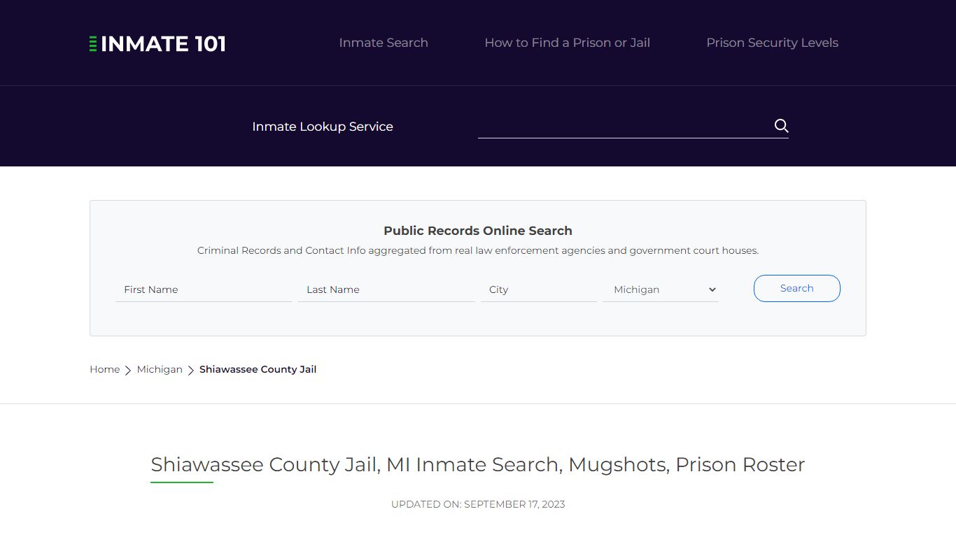Shiawassee County Jail, MI Inmate Search, Mugshots, Prison Roster